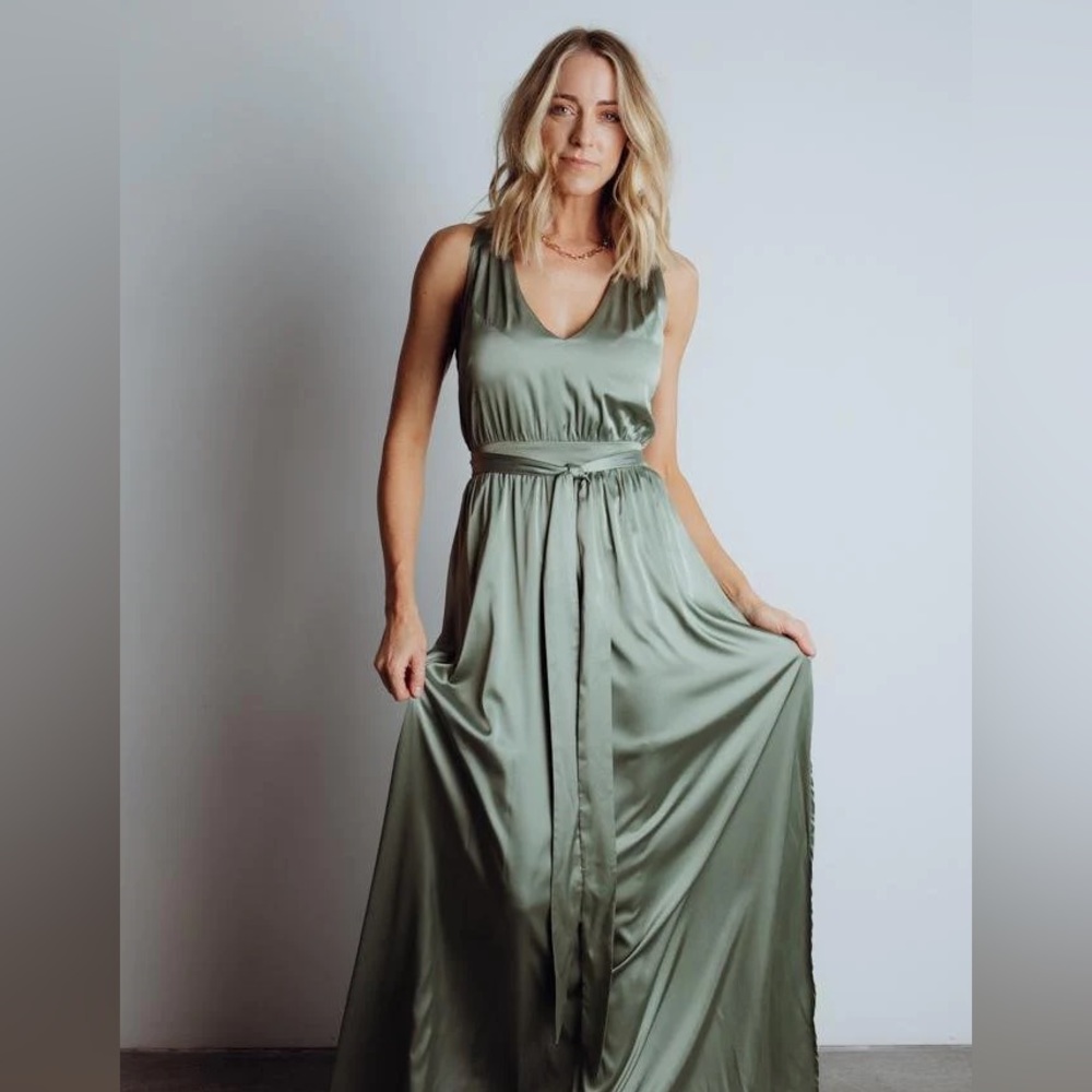 Roma Satin Maxi Dress - Baltic Born, Large